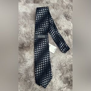 Kenneth Cole Reaction Black and Gray Checkered Tie